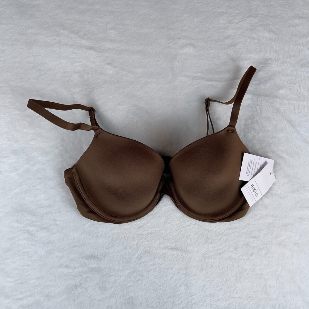 Auden T-Shirt Bra Womens 32C Cocoa Icon Full Coverage Lightly Lined Racerback